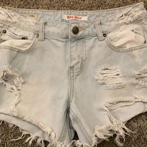 Hot kiss ripped jean shorts
